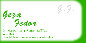 geza fedor business card